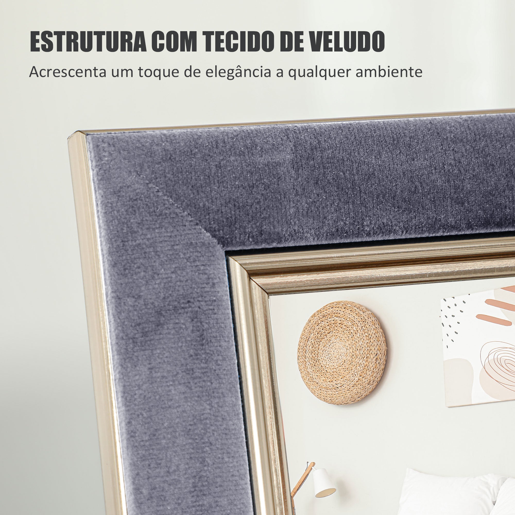 Espelho de Pé 50x150 cm Cinzento - Sofisticação e Versatilidade para o seu Espaço