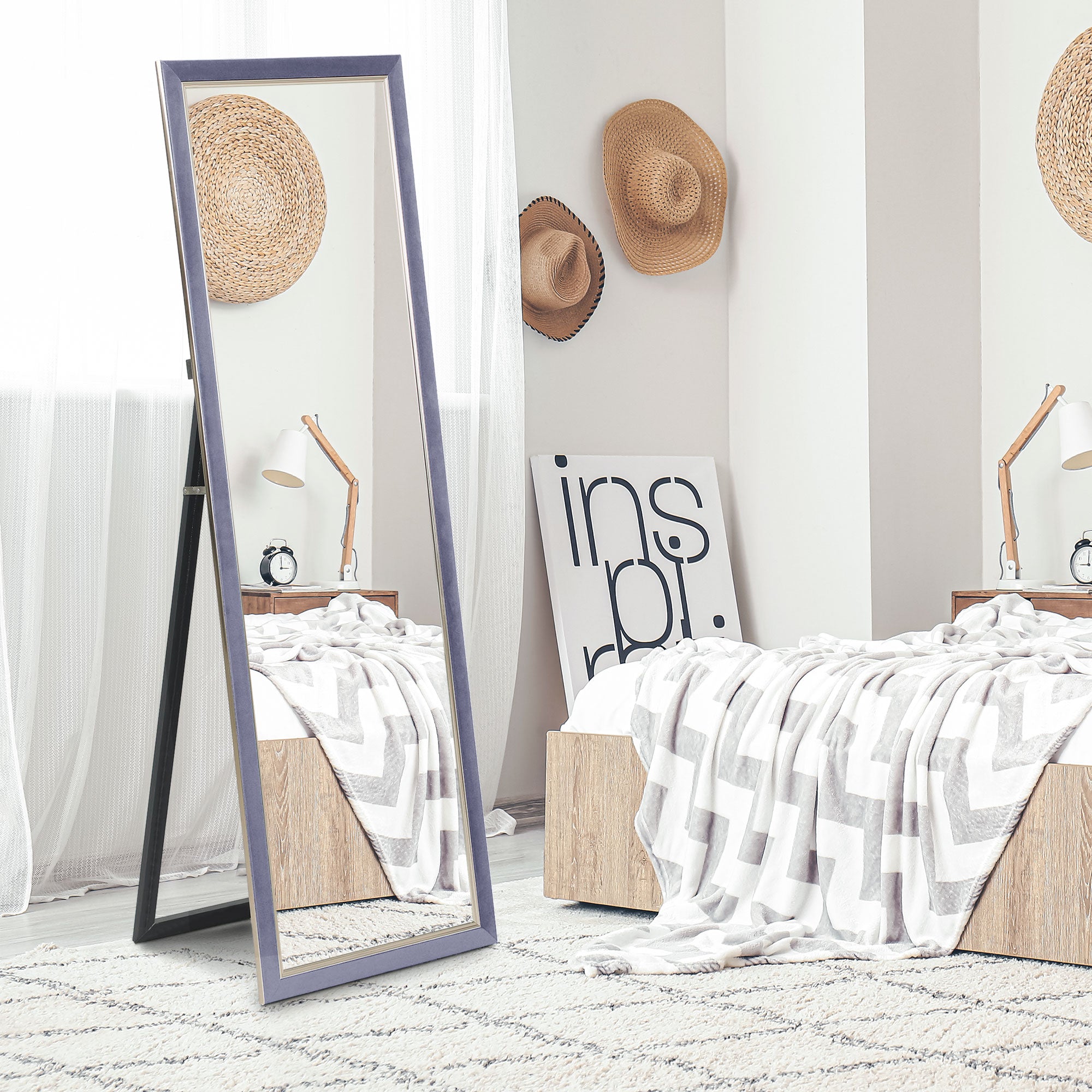 Espelho de Pé 50x150 cm Cinzento - Sofisticação e Versatilidade para o seu Espaço