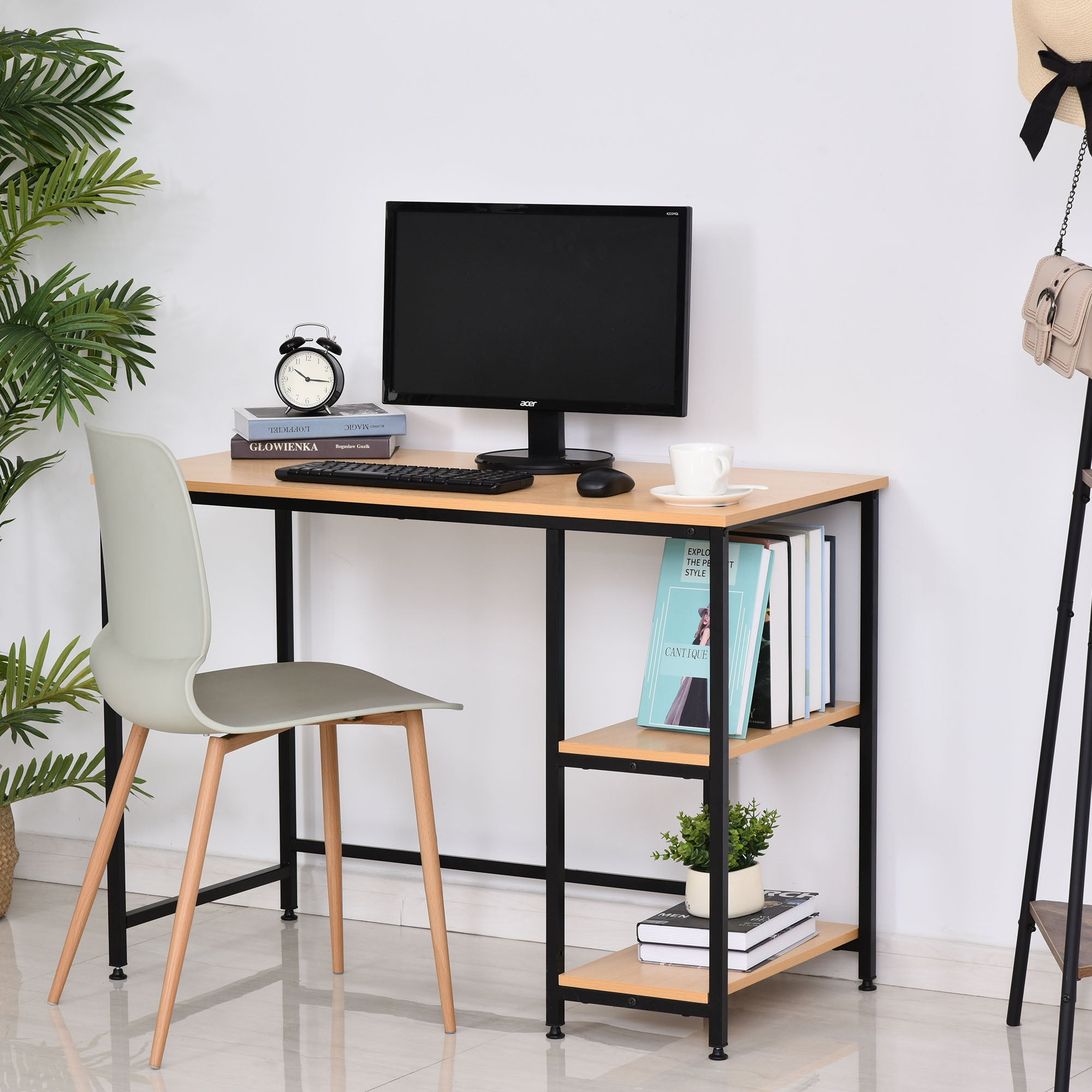 Mesa de Computador Estilo Industrial 106x50x76 cm Cor Madeira