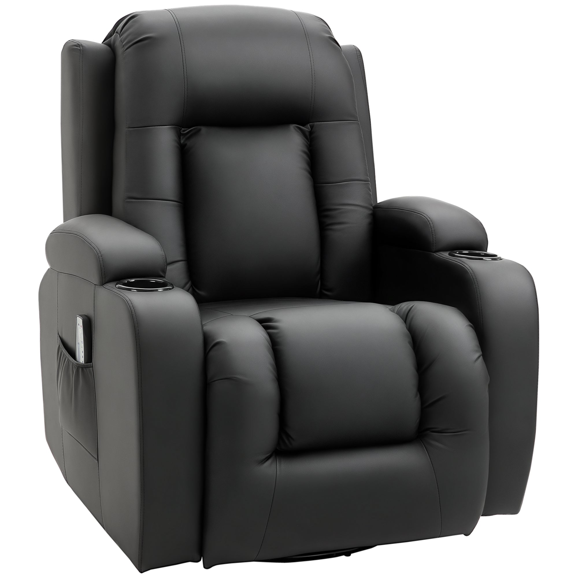 Poltrona Reclinável com Massagem Vibratória e Aquecimento 85x94x104 cm Preto