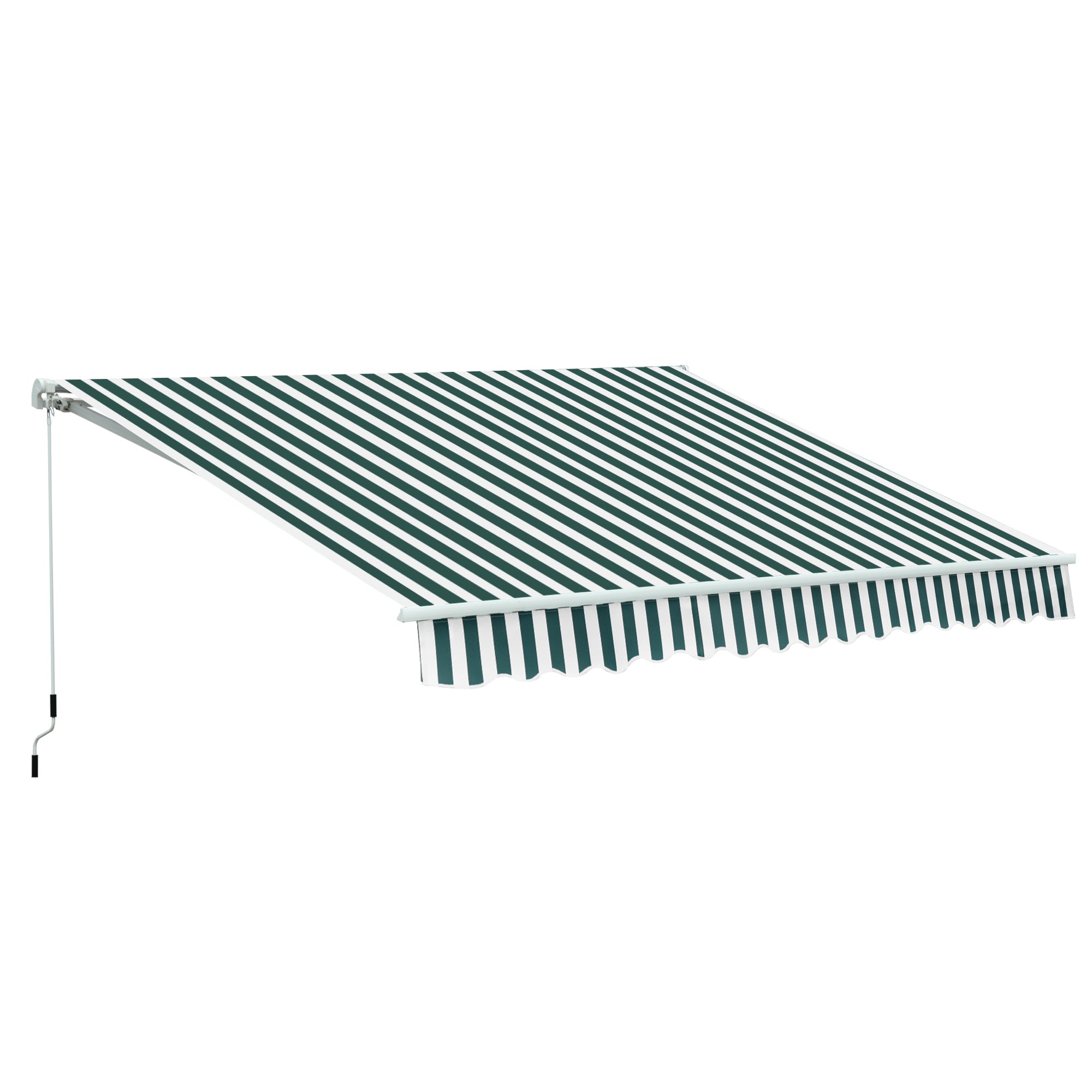 Toldo Manual de Alumínio Verde e Branco 295x250 cm - Ângulo Ajustável