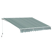 Toldo Manual de Alumínio Verde e Branco 295x250 cm - Ângulo Ajustável