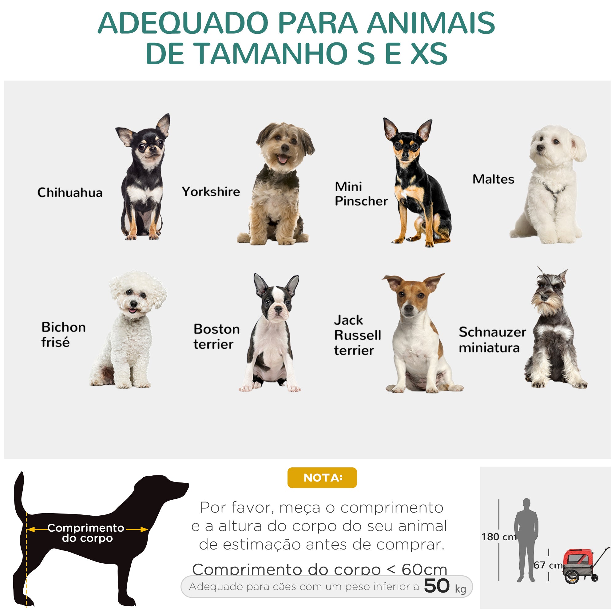 Reboque de Bicicleta para Cães 2 em 1 Vermelho 129x55,5x92 cm