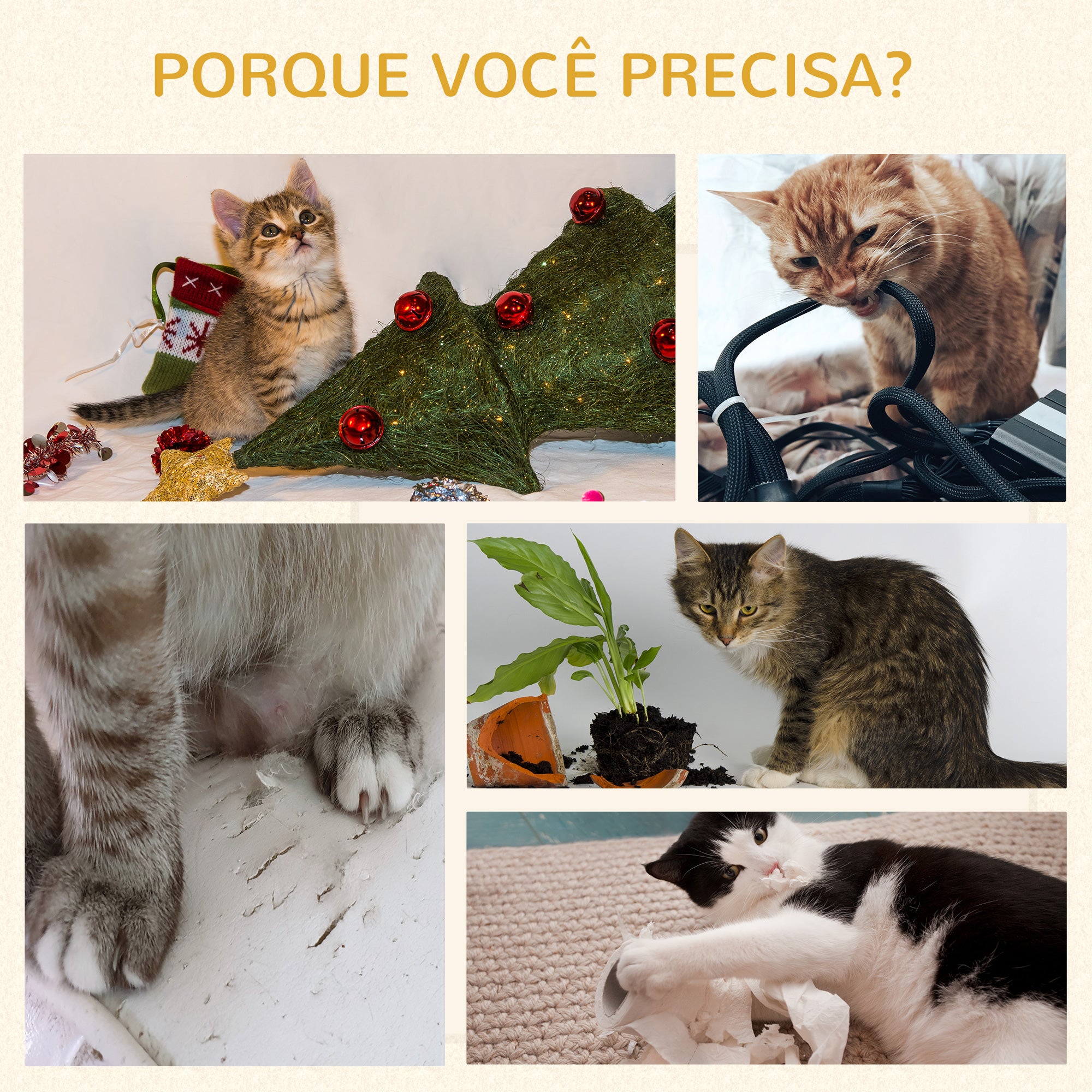 Arranhador para Gatos Pequeno Café e Creme 50x50x52 cm