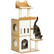 Arranhador para Gatos 133 cm Carvalho e Branco