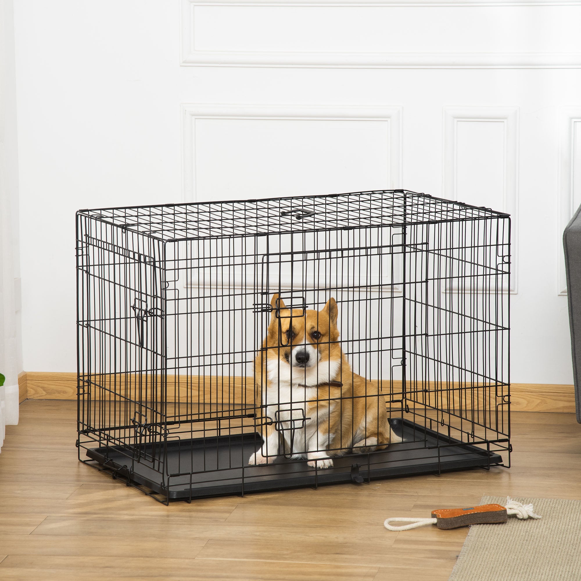 Gaiola para Cães Dobrável 92x57x62,5cm - Cor Preto