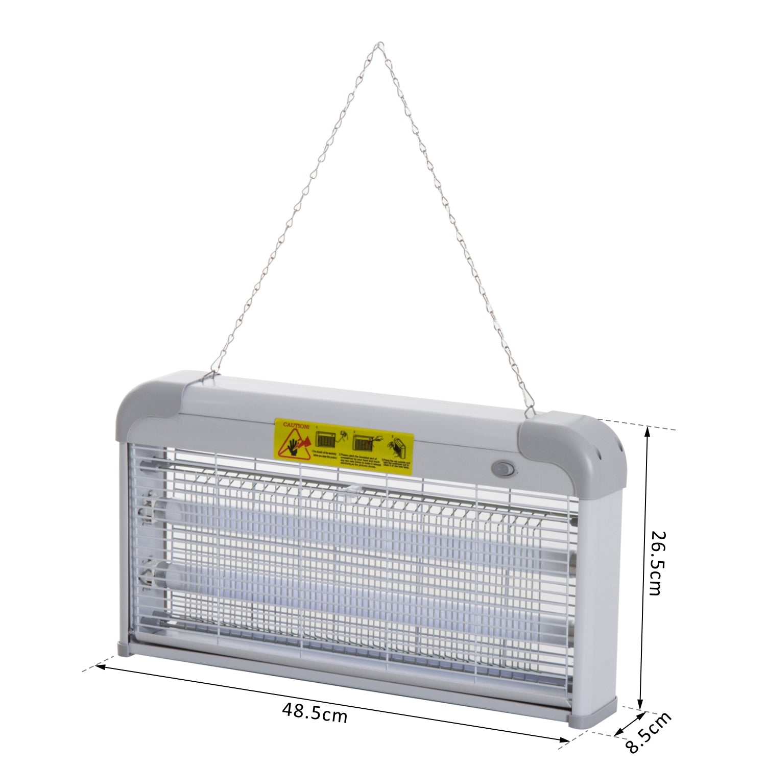 Lâmpada Anti-Mosquitos Elétrica 30W Branco e Cinza 48,5x8,5x26,5cm
