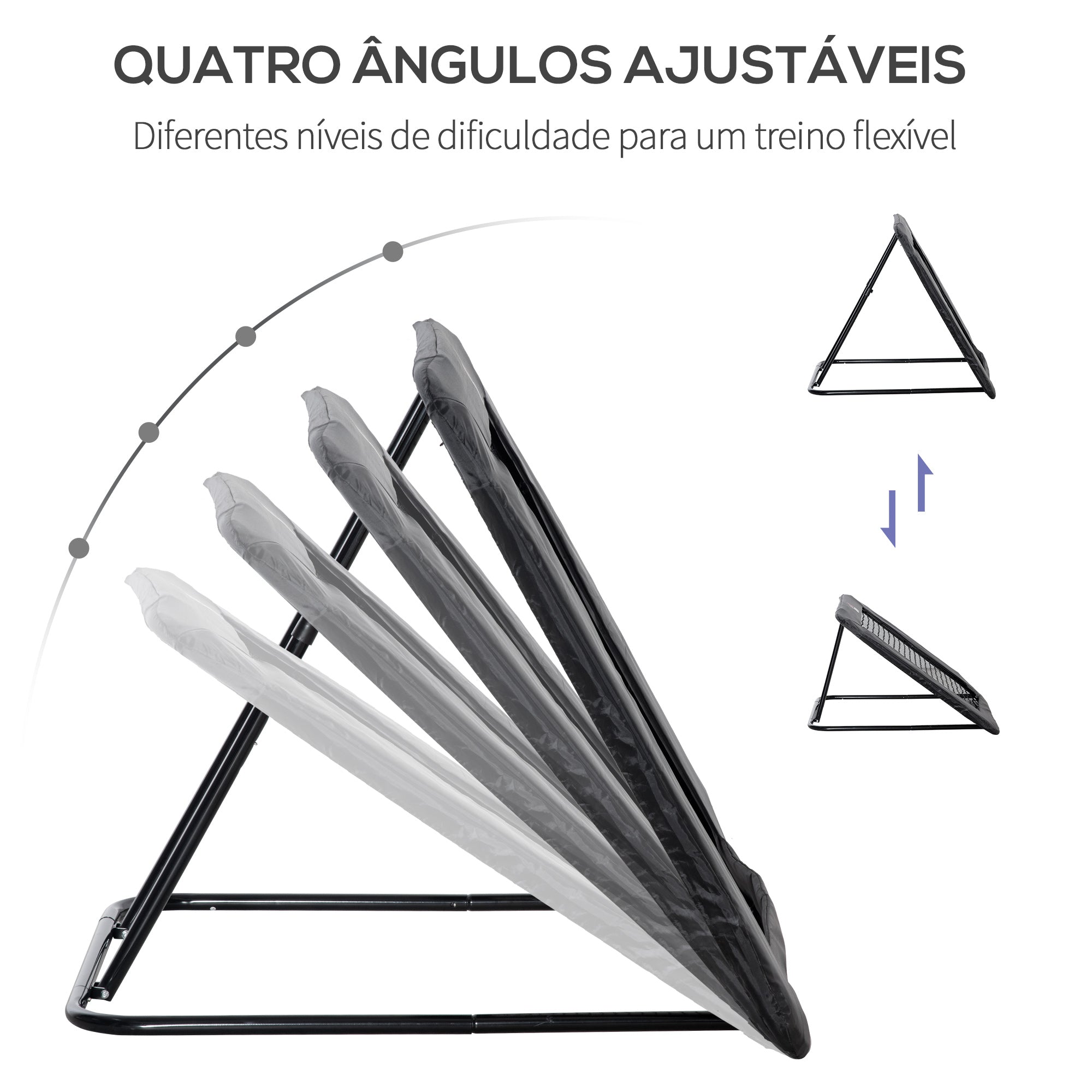 Rede de Rebote Dobrável com 4 Ângulos Ajustáveis 128x118x108-120cm Preto