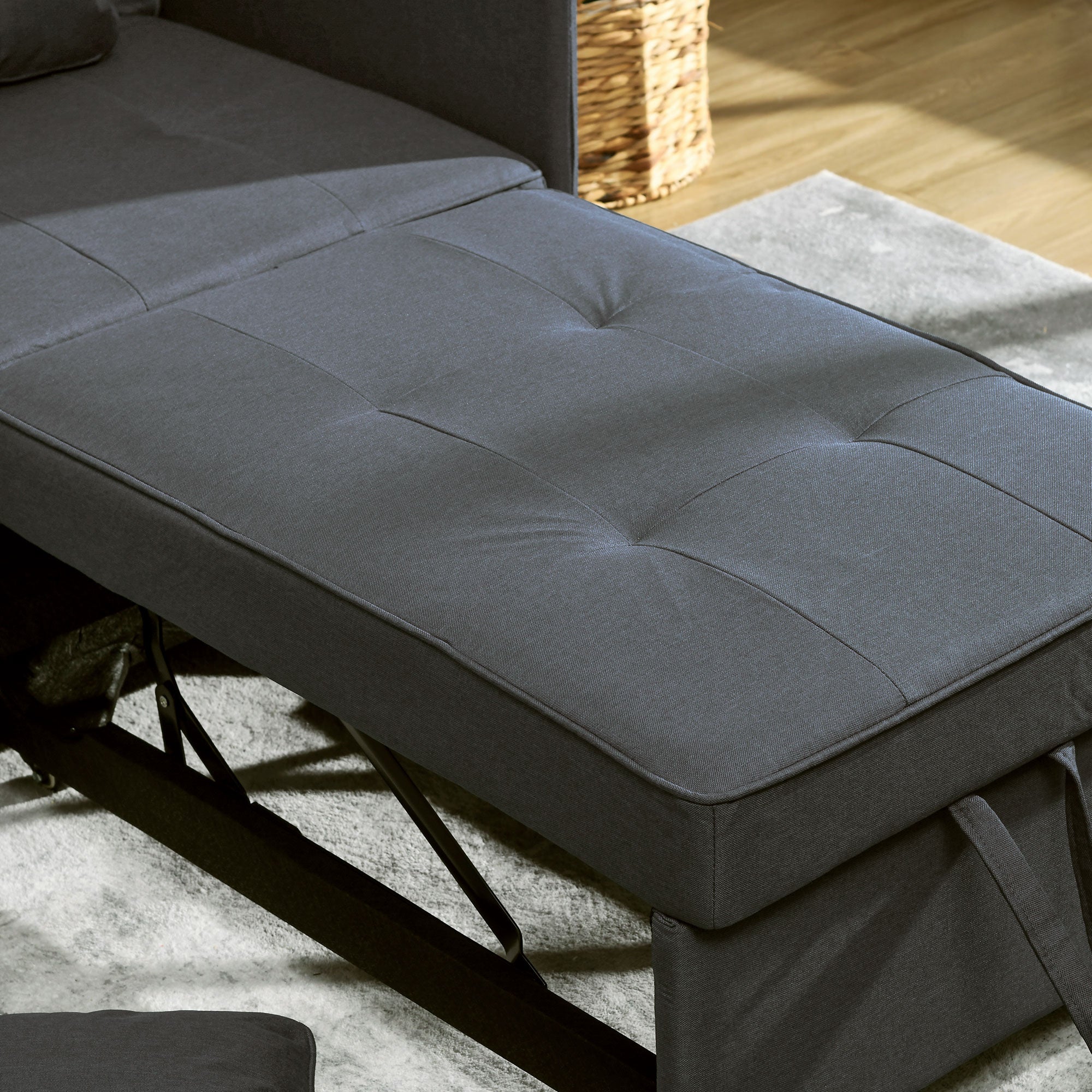 Sofá Cama 3 em 1 65x98x69 cm Cinzento