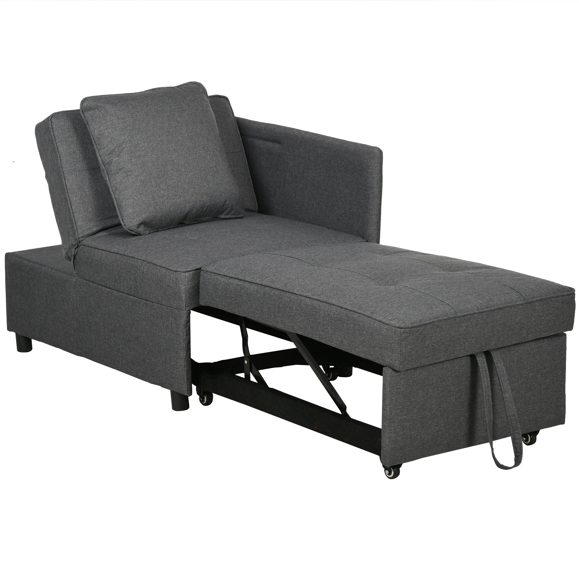Sofá Cama 3 em 1 65x98x69 cm Cinzento