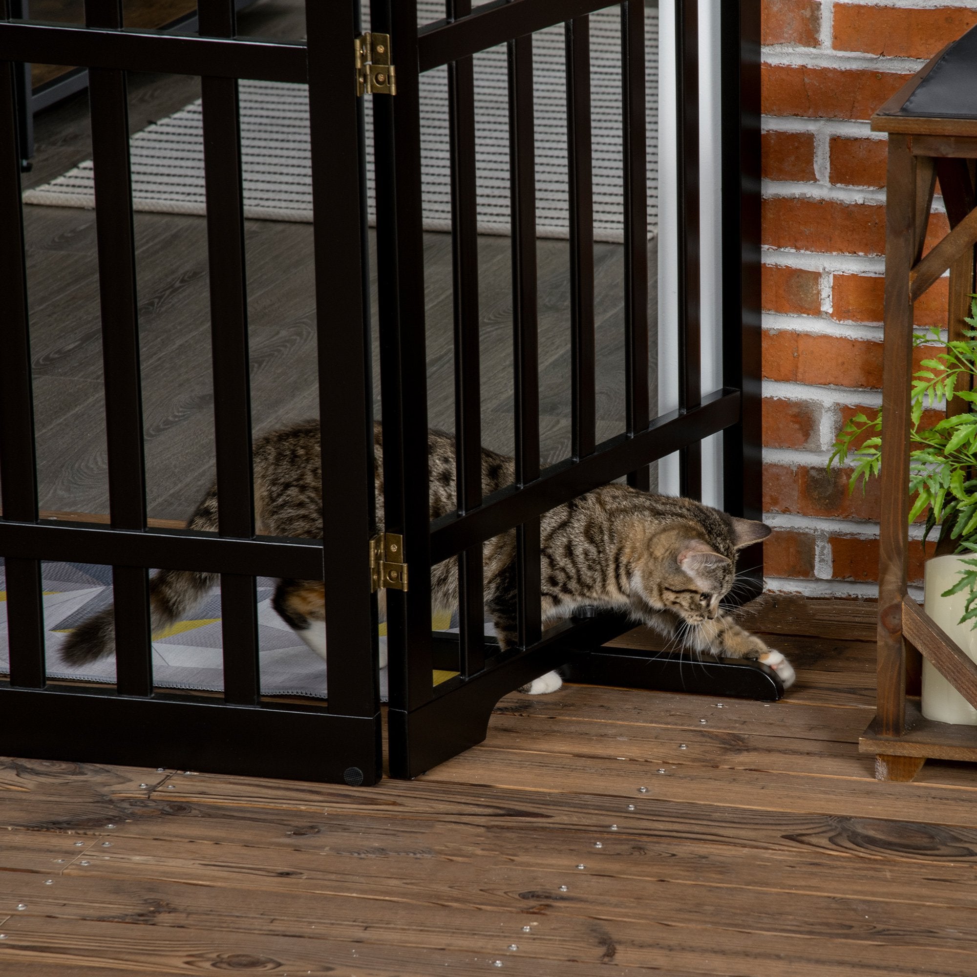 Barreira de Segurança Dobrável para Cães 181x35x76cm - Cor Preto