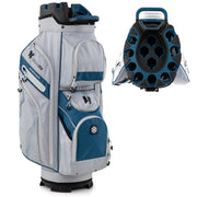 Bolsa de Golfe Portátil com 14 Compartimentos e 11 Bolsos - Cinzenta e Azul