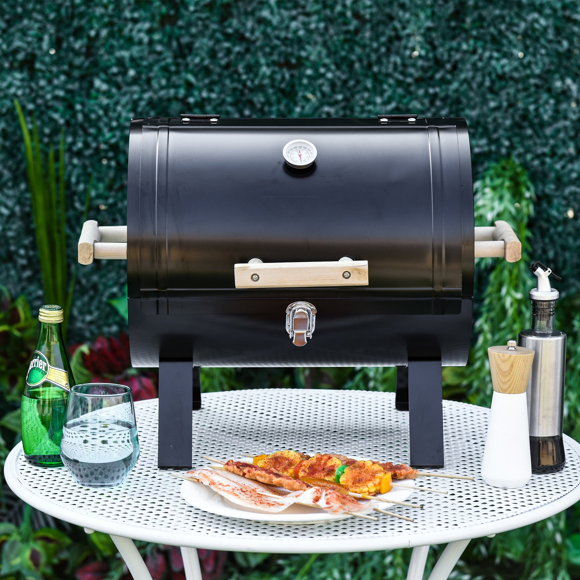 Barbecue a Carvão Compacta 50x35x39 cm - Preto