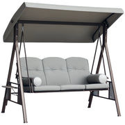 Banco Baloiço de Jardim 3 Lugares Cinzento 206x116x183cm