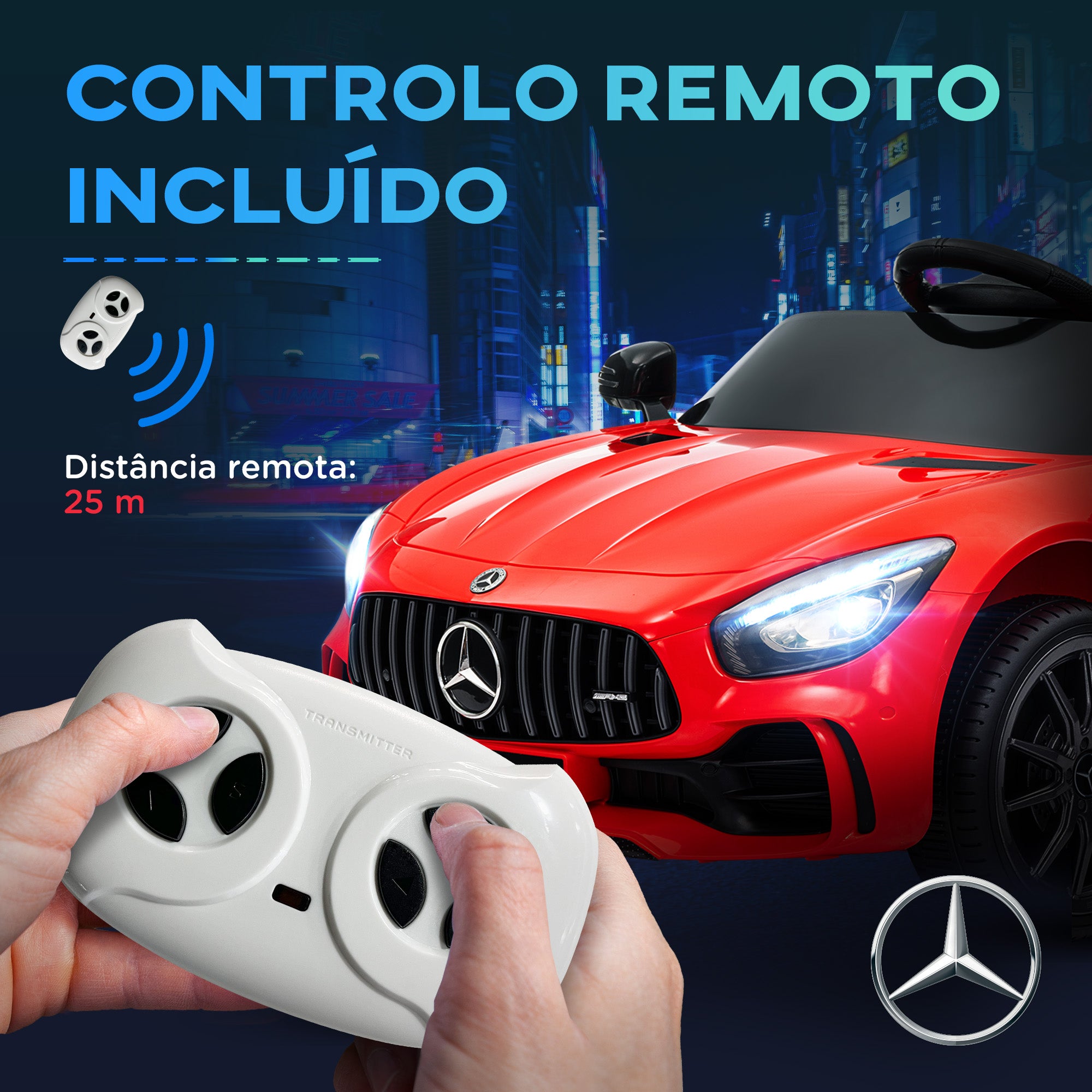 Carro Elétrico Infantil Vermelho 108x67x46 cm com Controlo Remoto e Música