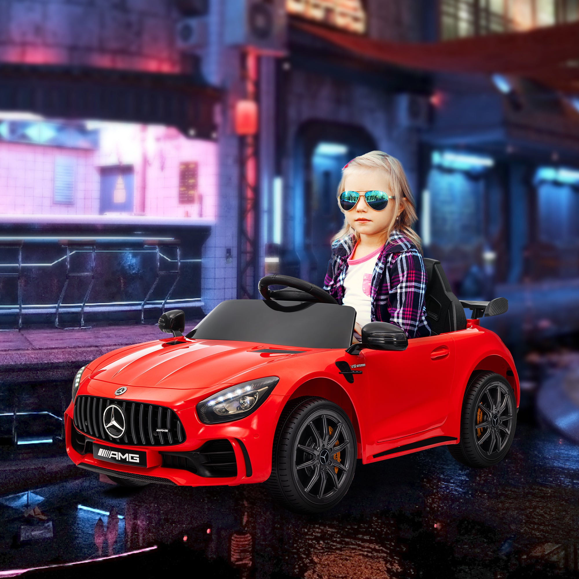 Carro Elétrico Infantil Vermelho 108x67x46 cm com Controlo Remoto e Música