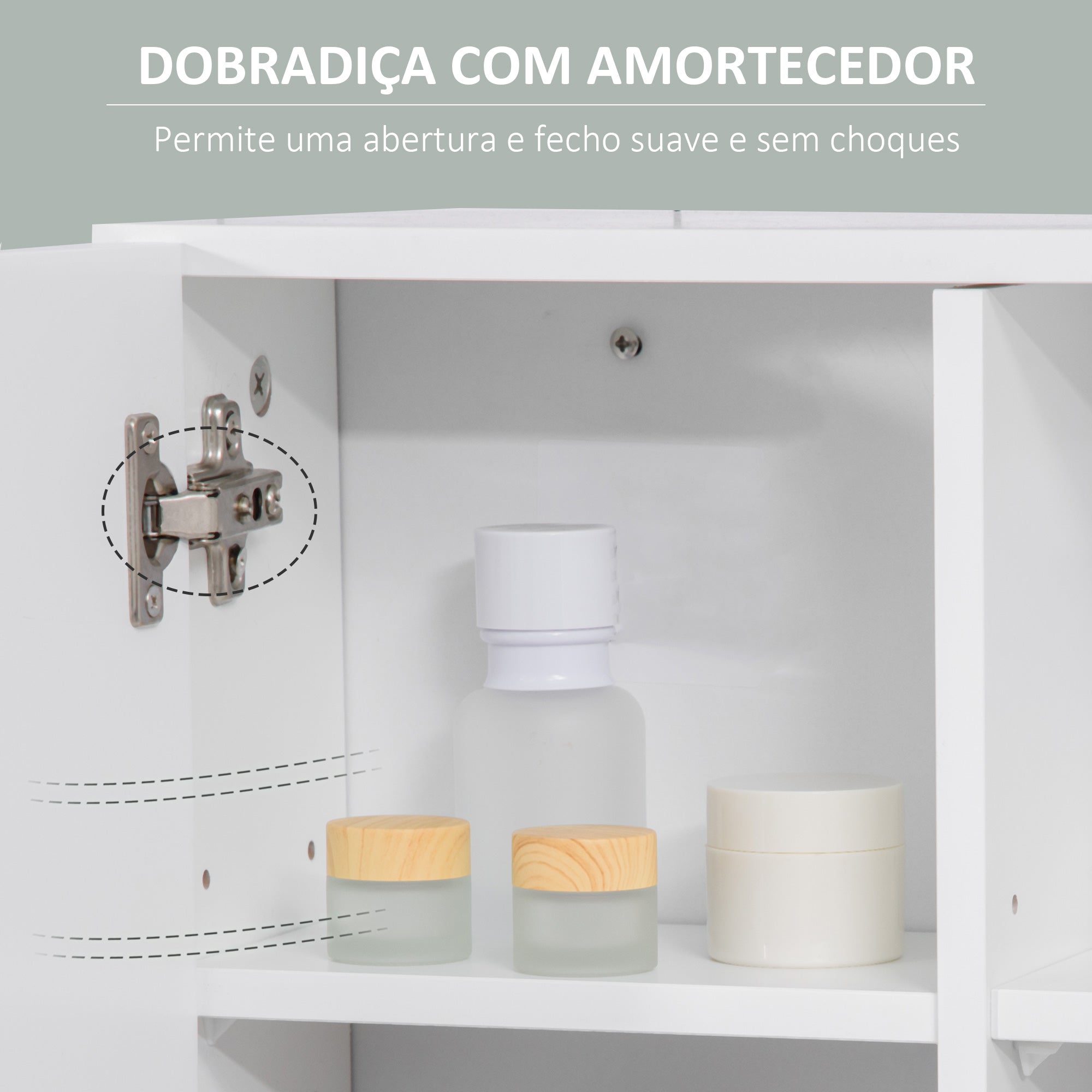 Armário Casa de Banho com Espelho Branco 54x15.2x55.3cm