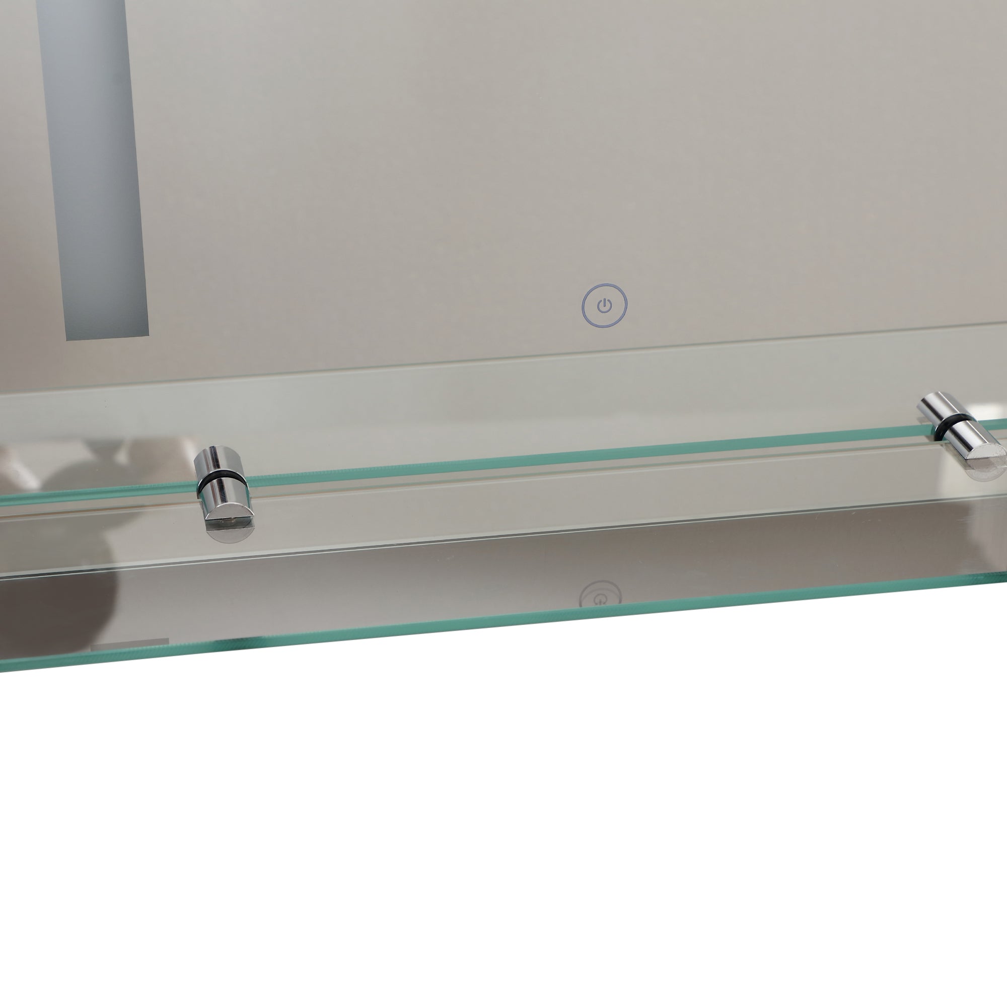 Espelho de Banheiro com Luz LED 16W e Prateleira - Prata 50x15,1x70 cm