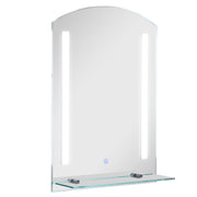 Espelho de Banheiro com Luz LED 16W e Prateleira - Prata 50x15,1x70 cm