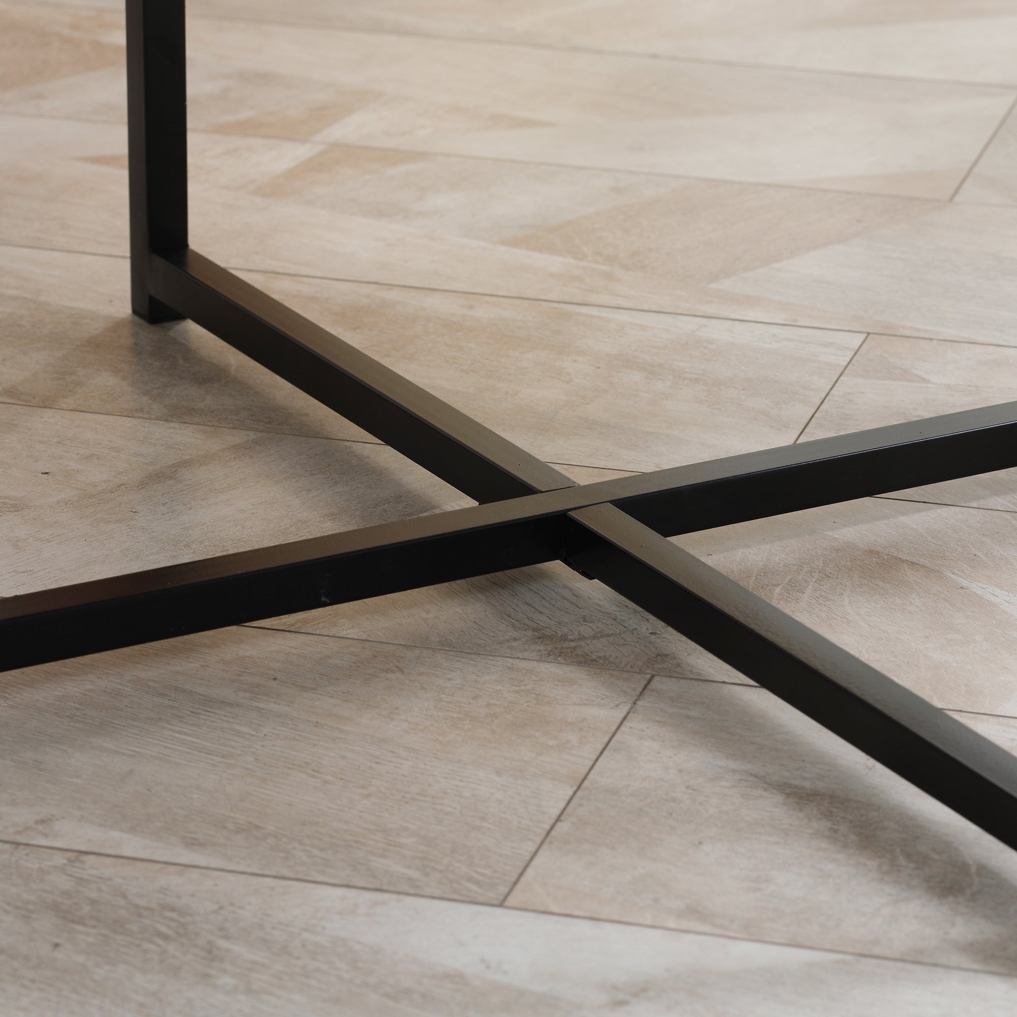 Mesa de Centro Redonda Elegante 80x80x45 cm - Branco e Preto