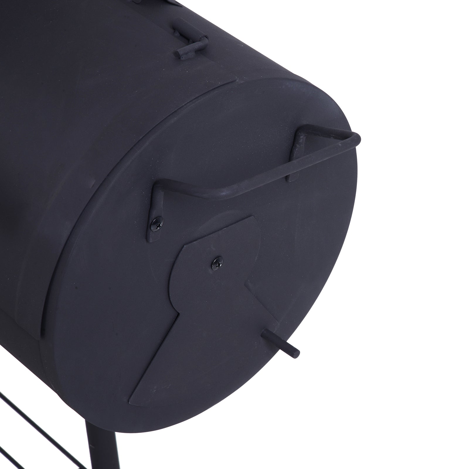 Barbecue a Carvão 2 em 1 Defumador e Grelha 124x53x104cm - Preto