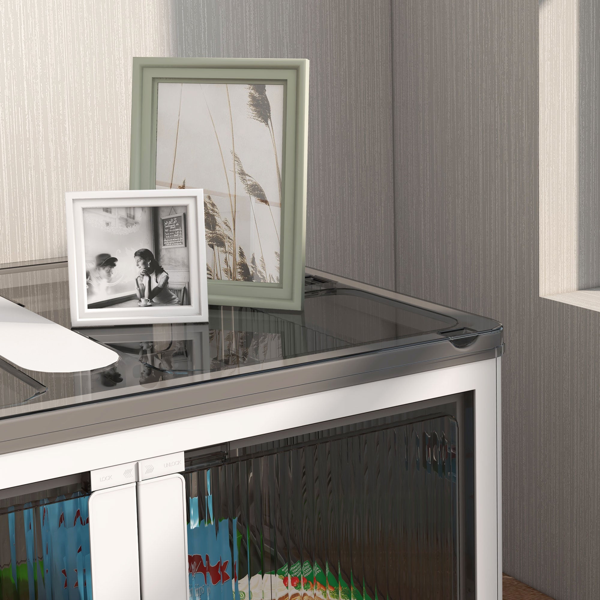 Caixa de Armazenamento Empilhável Branca 60x42x34 cm