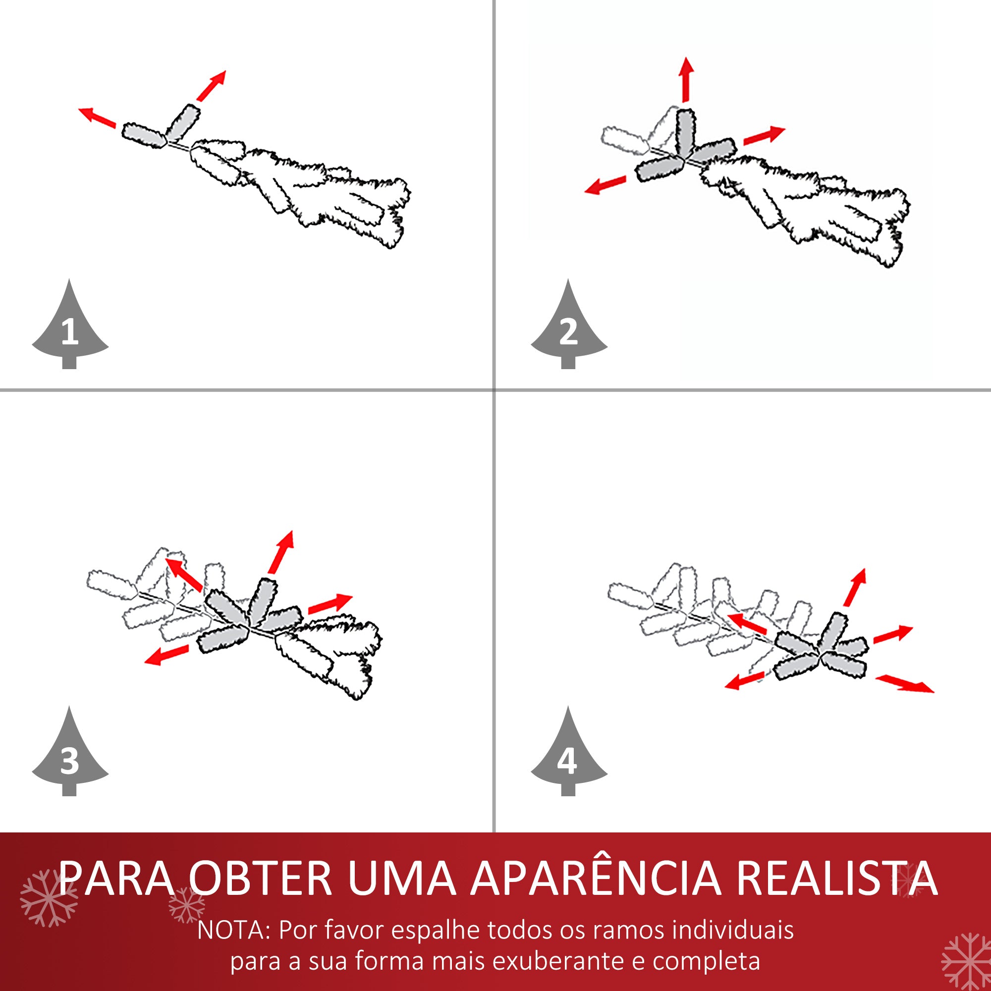 Árvore de Natal Artificial 180 cm Verde com Efeito Nevado e 32 Luzes LED