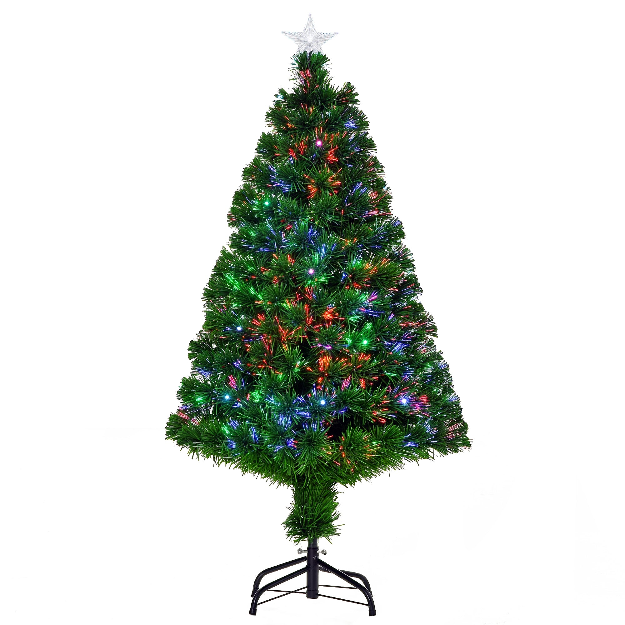 Árvore de Natal Artificial 120 cm Verde com 130 Ramos e Luzes LED