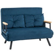 Sofá Cama Conversível em Cama de 2 Lugares Azul Marrinho 102x73x81 cm