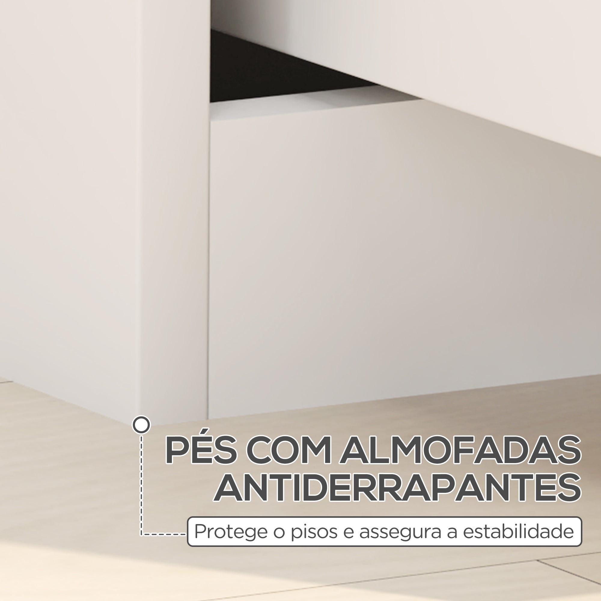 Mesa de Cabeceira Moderna 40x40x48 cm - Branco