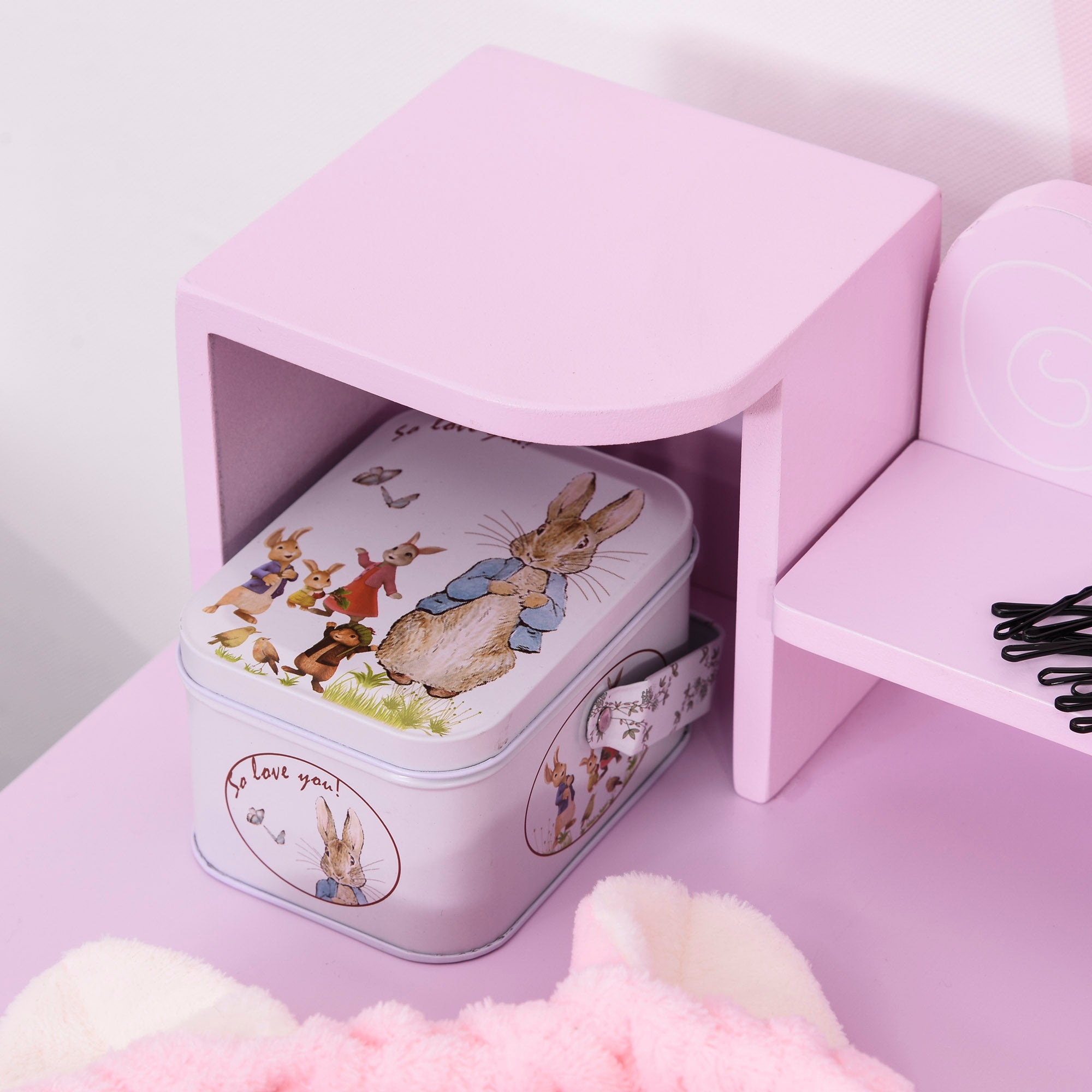 Toucador Infantil de Madeira 60x34x93cm Cor Rosa