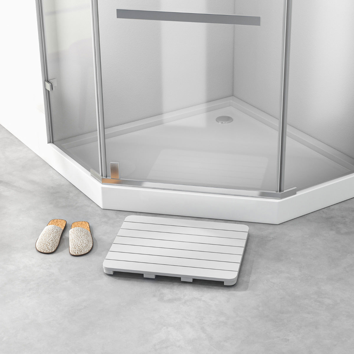 Tapete de Banho Impermeável – 55 x 34 cm – Branco – HIPS