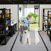 Tapete de Chão em Plástico para Abrigo de Jardim 343 x 215 cm Tapete de Chão para Pátio com Superfície Antiderrapante