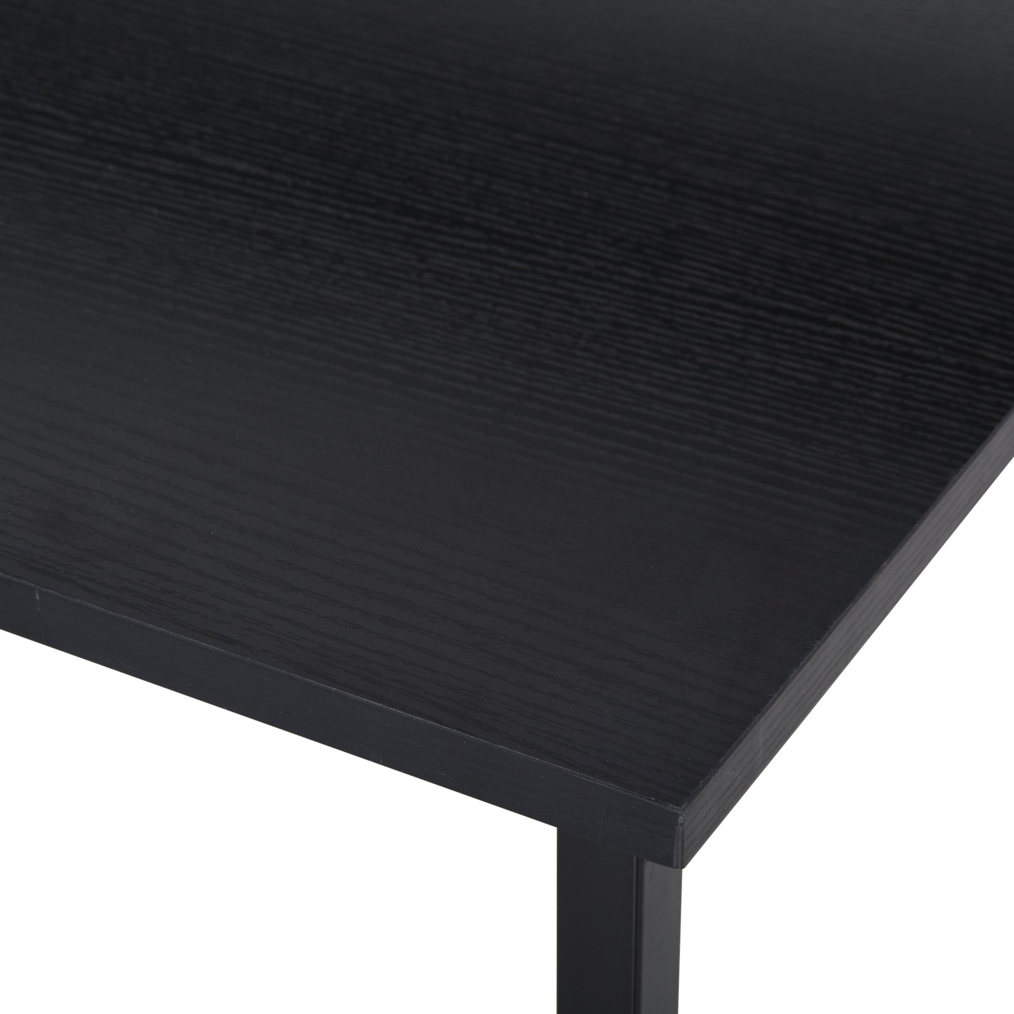 Secretária de Escritório com 3 Prateleiras 140x60x93 cm - Grão de Madeira Preto