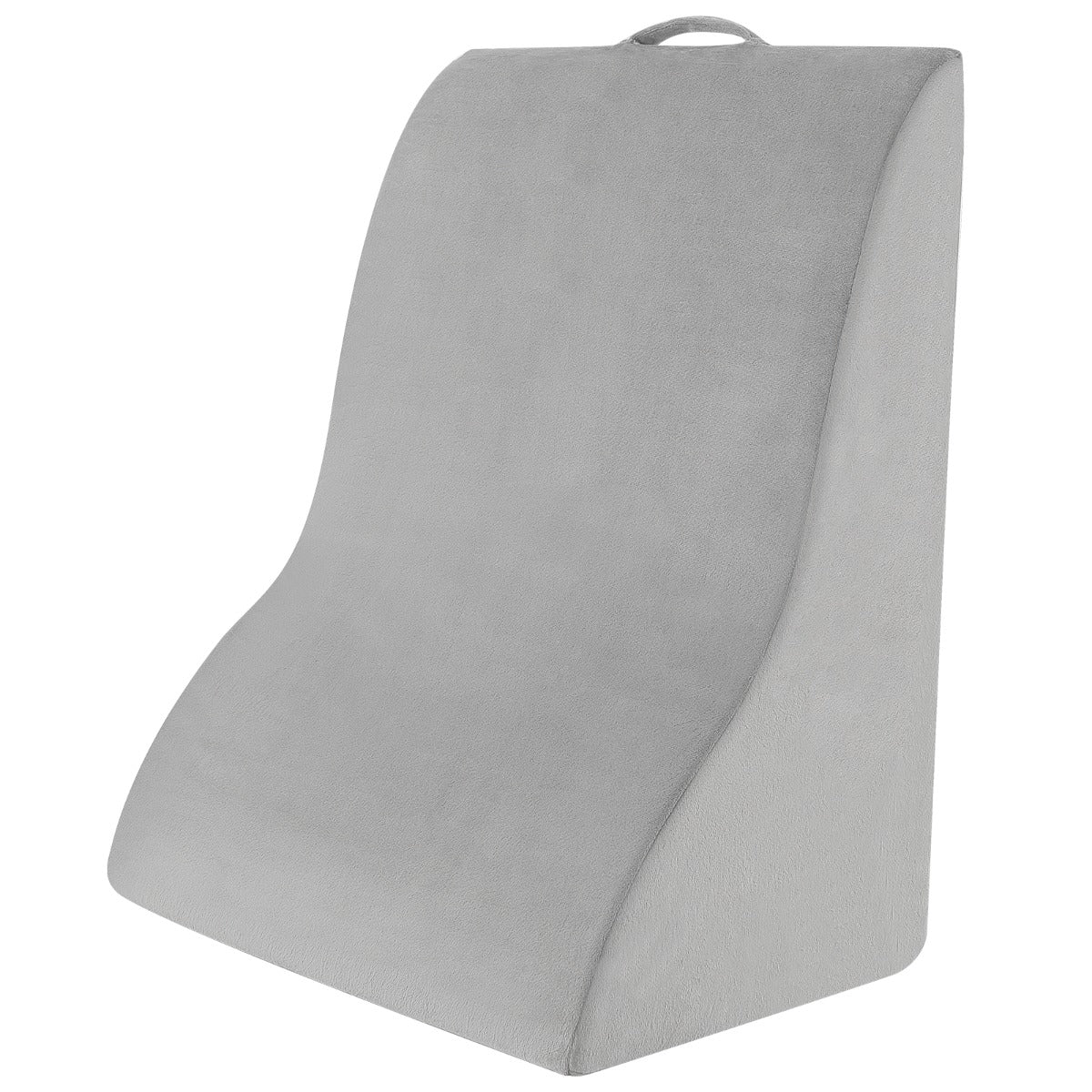 Almofada de Leitura de Cunha Triangular Design Curvo Único Capa Lavável à Máquina Almofada para Dormir Cama Grávidas 51 x 32 x 63 cm Cinzento