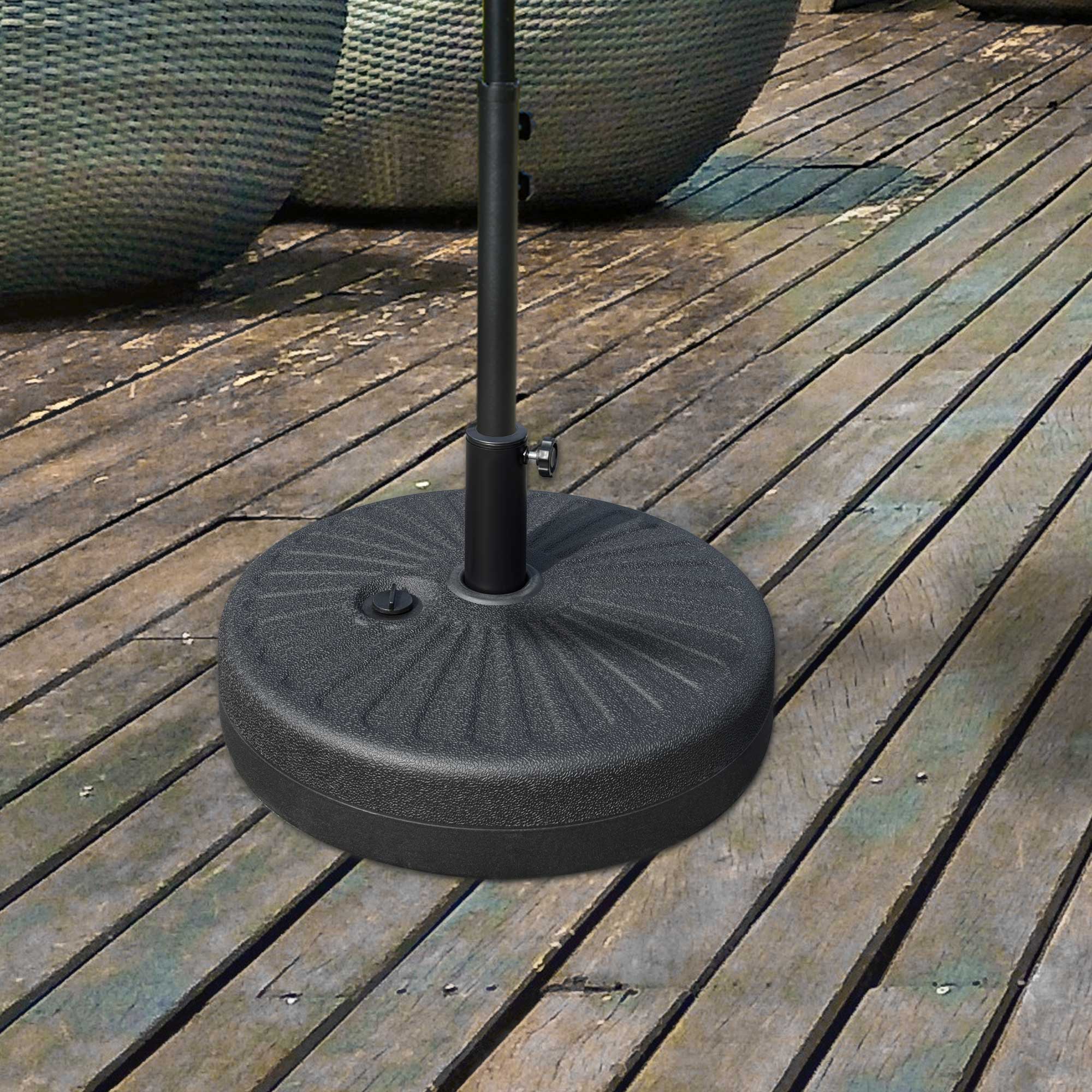 Base de Chapéu de Sol Recarregável de Água Ø51x28cm Preto
