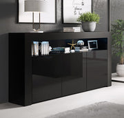 Aparador Moderno Modelo Aker em Preto Brilhante