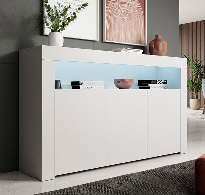 Aparador Aker em Branco Mate: Elegância Moderna para o teu Espaço