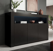 Aparador Aker em Preto Mate - Moderno e Elegante