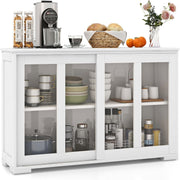 Aparador de Cozinha Armário de Arrumação Gabinete Consola com 2 Prateleiras 2 Portas 106 x 33 x 62,5 cm Branco