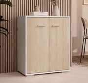 Aparador pequeno Branco e Sonoma 71 cm London L2