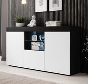 Aparador Nisa Negro e Branco Mate 150 x 83 cm