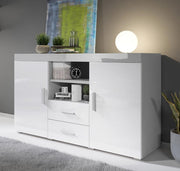 Aparador moderno Randy em cinzento e branco
