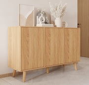 Aparador de Carvalho Alba 120 cm com portas caneladas Rocco