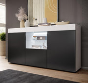 Aparador Safira em Branco e Preto Mate 135x73cm