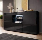 Aparador Safira em Negro Brilhante 135x72cm