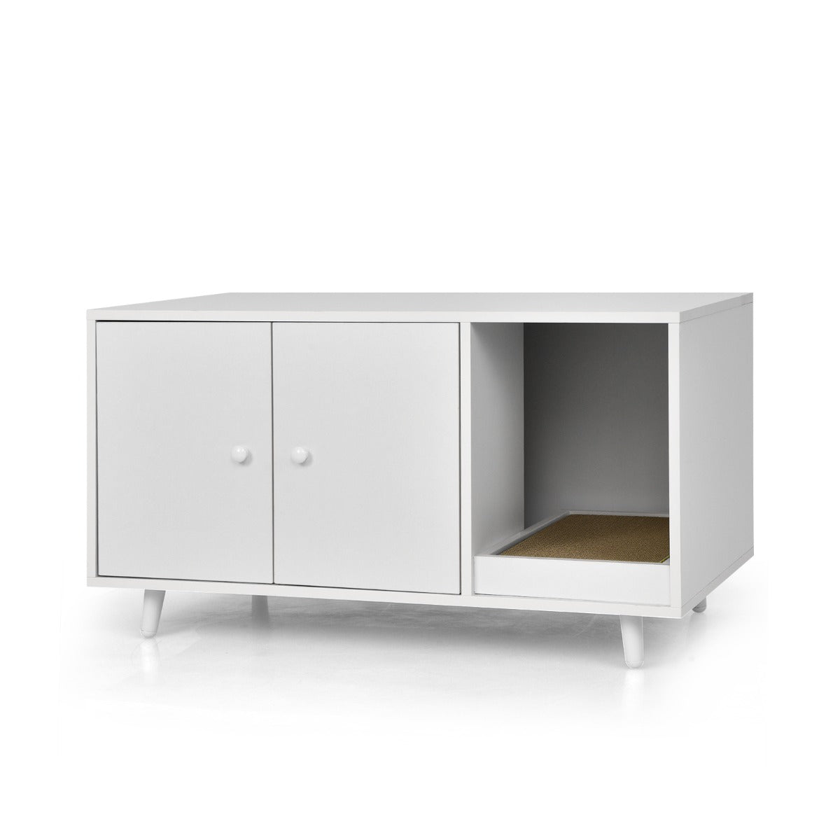 Recinto Arenero Escondido para Gatos – 90 x 50 x 50 cm – Branco – MDF