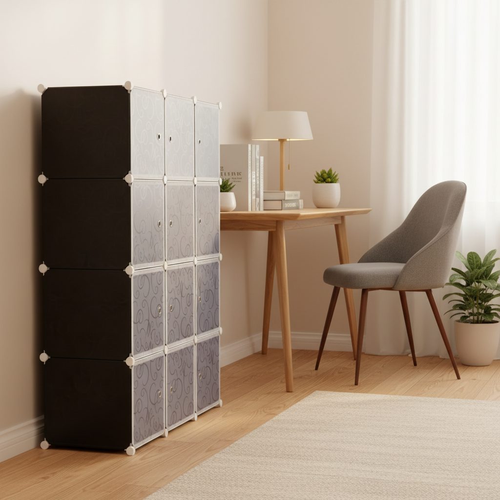 Armário modular visto de lado