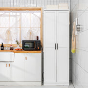 Armário de Arrumação Multifuncional com 2 Portas e 5 Prateleiras Ajustáveis 59 x 43,5 x 178 cm Branco