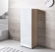 Armário Leiko V1 (40x128cm) Sonoma e Branco com Pernas Padrão